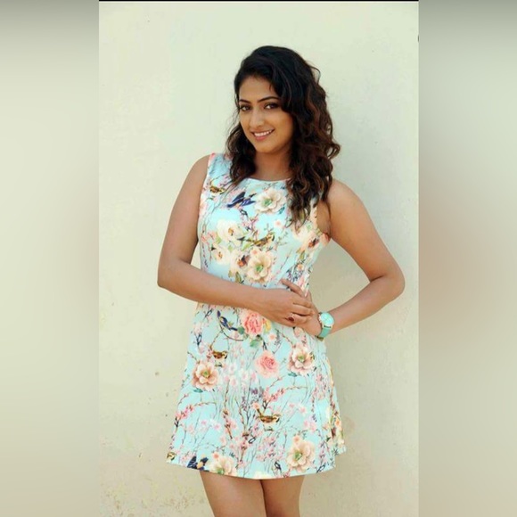 Midasen Pastel Winery Fit&Flare Floral Mini Dress SZ M - Picture 4 of 14